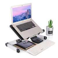 Adjustable Laptop Desk Stand - Portable Aluminum Lap Desk with Mouse Pad