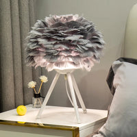 Romantic Feather Bedside Lamp - Decorative Ambient Table Light