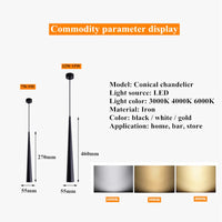 Dimmable COB Cone Pendant Light - Modern Aluminum LED Hanging Lamp