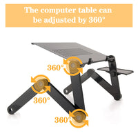 Adjustable Laptop Desk Stand - Portable Aluminum Lap Desk with Mouse Pad