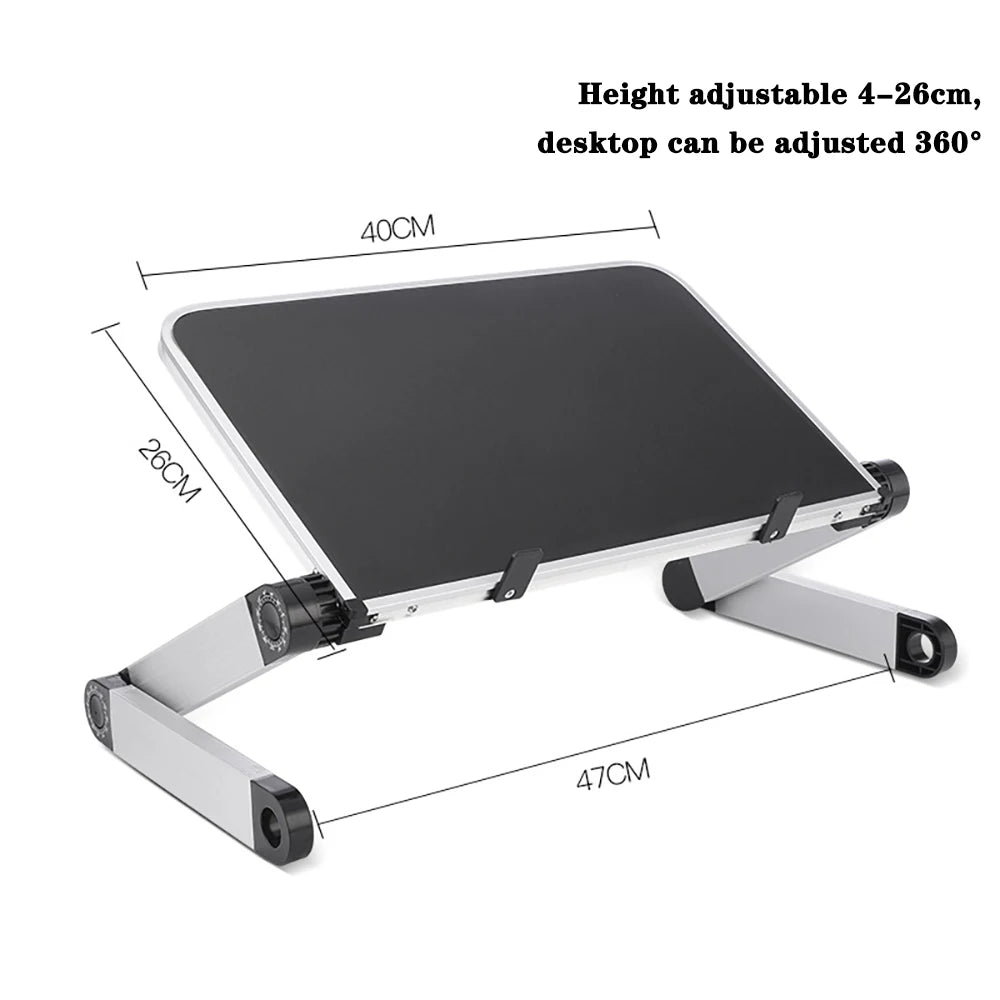 Adjustable Laptop Desk Stand - Portable Aluminum Lap Desk with Mouse Pad