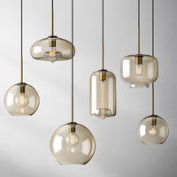 Nordic Glass Pendant Light - Industrial Loft Hanging Lamp