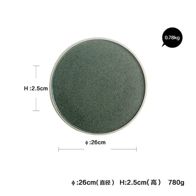 Mint Ceramic Dinner Plate - Creative Western Steak and Salad Tableware