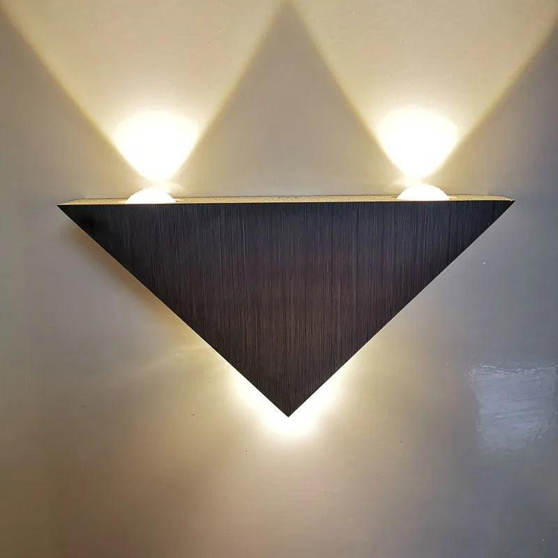 Triangle LED Wall Lamp - Modern Brushed Silver Accent Light