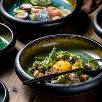 Ice Split Glaze Ceramic Plate - Japanese Sushi and Sashimi Dish