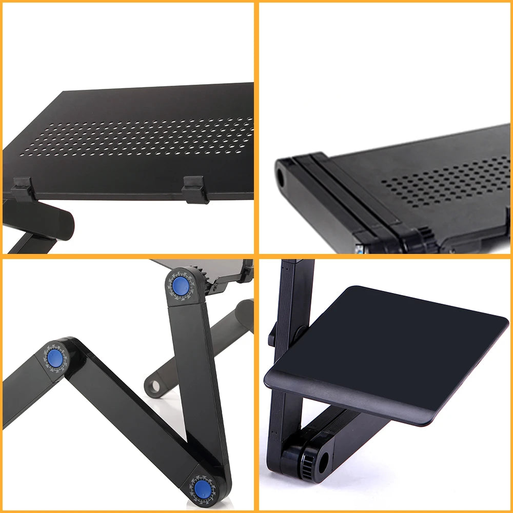 Adjustable Laptop Desk Stand - Portable Aluminum Lap Desk with Mouse Pad