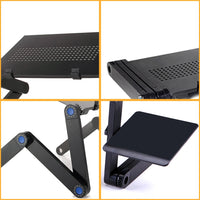Adjustable Laptop Desk Stand - Portable Aluminum Lap Desk with Mouse Pad