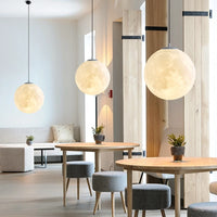 3D Printed Moon Pendant Light - Modern PLA Hanging Chandelier