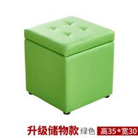 Folding Storage Ottoman - Portable PU Leather Stool
