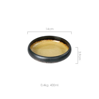 Ice Split Glaze Ceramic Plate - Japanese Sushi and Sashimi Dish