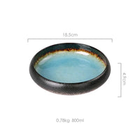 Ice Split Glaze Ceramic Plate - Japanese Sushi and Sashimi Dish