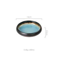 Ice Split Glaze Ceramic Plate - Japanese Sushi and Sashimi Dish