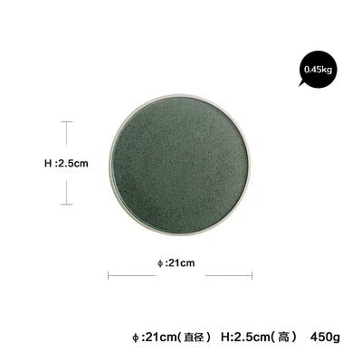 Mint Ceramic Dinner Plate - Creative Western Steak and Salad Tableware