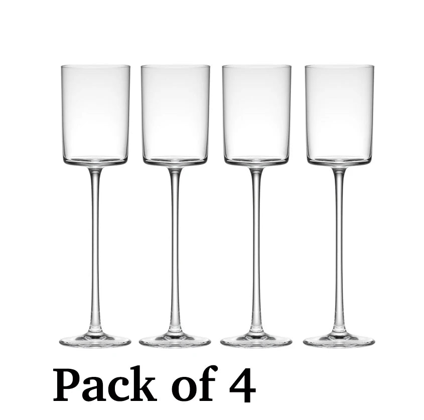 Hand Blown Lead-Free Champagne Flute Set of 4 - 130ML