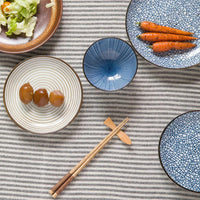 7-Piece Japanese Porcelain Dinner Set - Blue Couple Tableware Collection