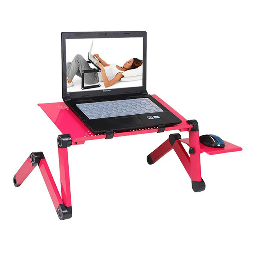 Adjustable Laptop Desk Stand - Portable Aluminum Lap Desk with Mouse Pad