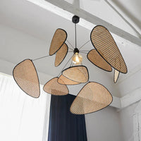 Handwoven Rattan Chandelier - E27 Wicker Suspension Lamp