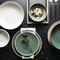 Mint Ceramic Dinner Plate - Creative Western Steak and Salad Tableware