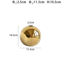 Golden Ball Ceramic Vase - Decorative Hydroponic Accent