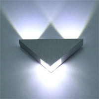 Triangle LED Wall Lamp - Modern Brushed Silver Accent Light