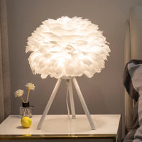 Romantic Feather Bedside Lamp - Decorative Ambient Table Light