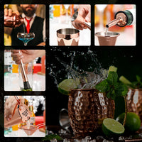 16-Piece Bartender Kit - Stainless Steel Cocktail Shaker Set