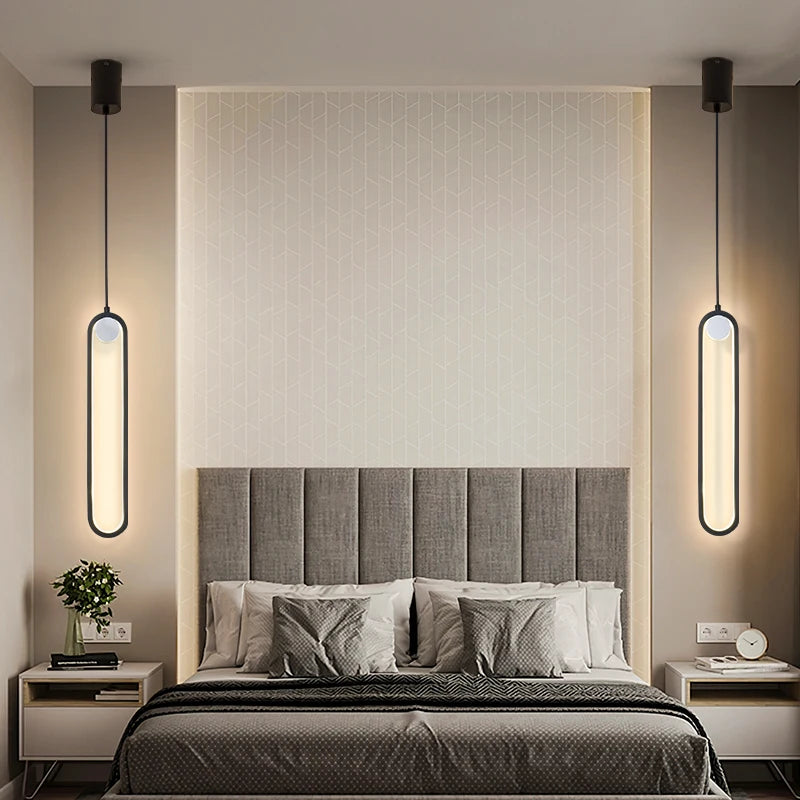 Luxury Glass Bedside Chandelier - Nordic Long-Line Pendant Light