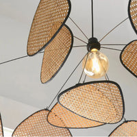 Handwoven Rattan Chandelier - E27 Wicker Suspension Lamp
