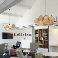 Handwoven Rattan Chandelier - E27 Wicker Suspension Lamp