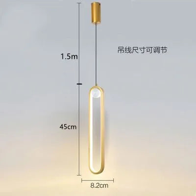 Luxury Glass Bedside Chandelier - Nordic Long-Line Pendant Light