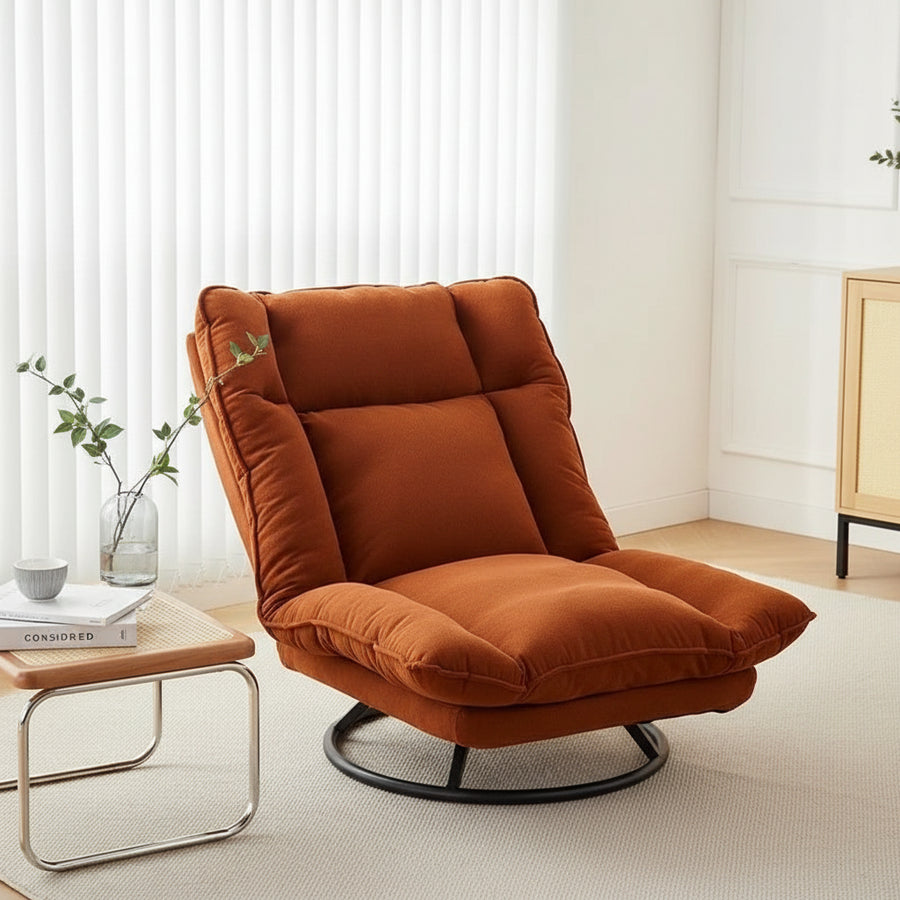Swivel Leisure Sofa Chair - Rotating Fabric Lounge Seat