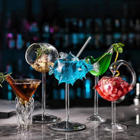 Artistic Fish and Octopus Cocktail Goblet