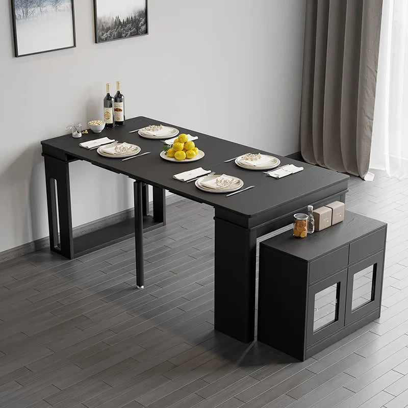 Modern Extendable Dining Table - Rectangle Sideboard with Storage