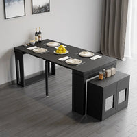 Modern Extendable Dining Table - Rectangle Sideboard with Storage