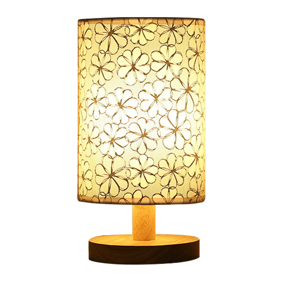 Wooden USB Bedside Lamp - Touch Control Table Night Light