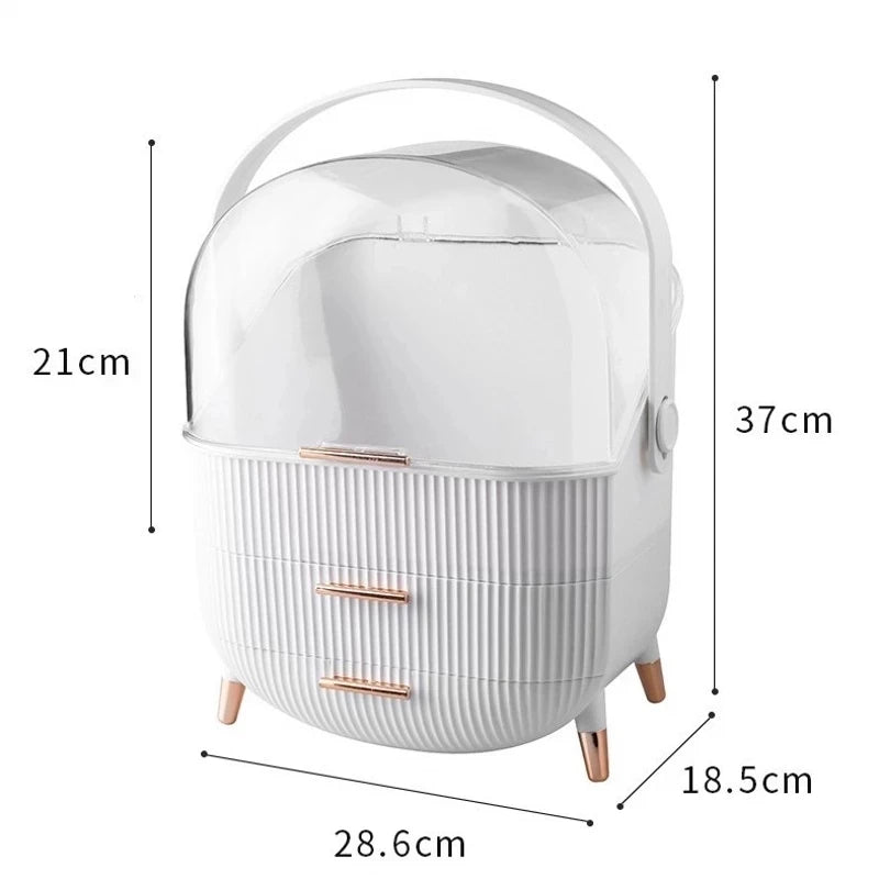Transparent Makeup Organizer Box - Large Capacity Cosmetic and Jewelry Storage