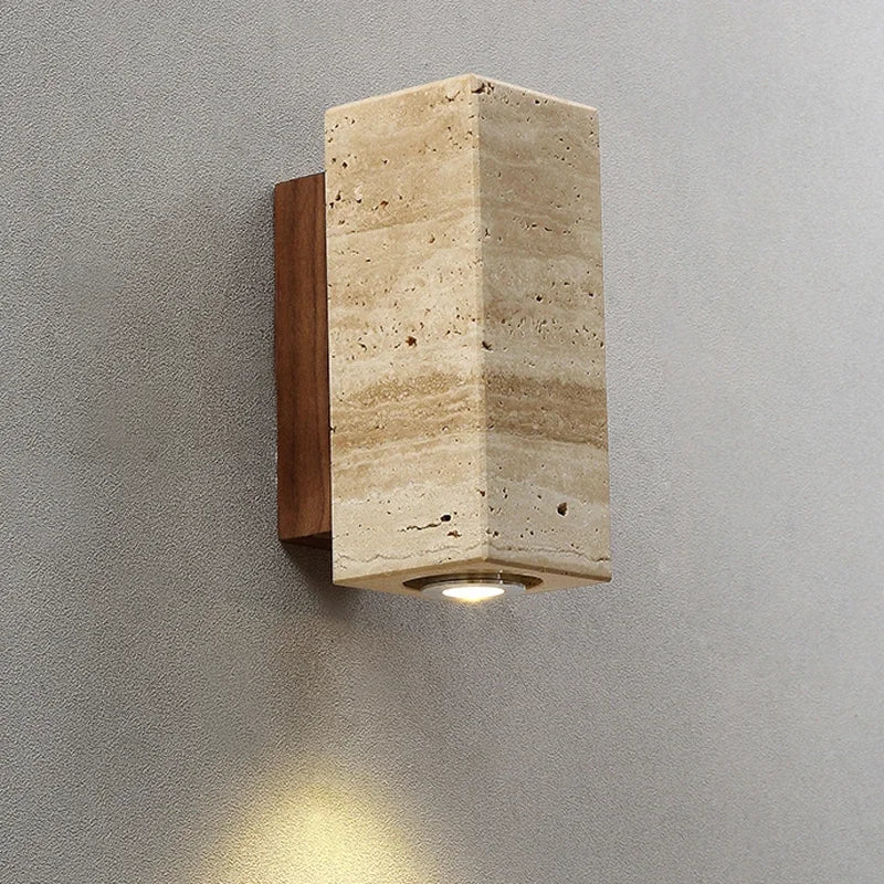 Wabi Sabi Marble Wall Lamp - Warm Modern Bedside Light