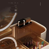 Luxury Makeup Vanity Desk - LED Mirror Dressing Table with Storage