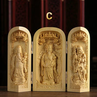 Hand-Carved Guanyin Buddha Statue - Boxwood Spiritual Home Decor