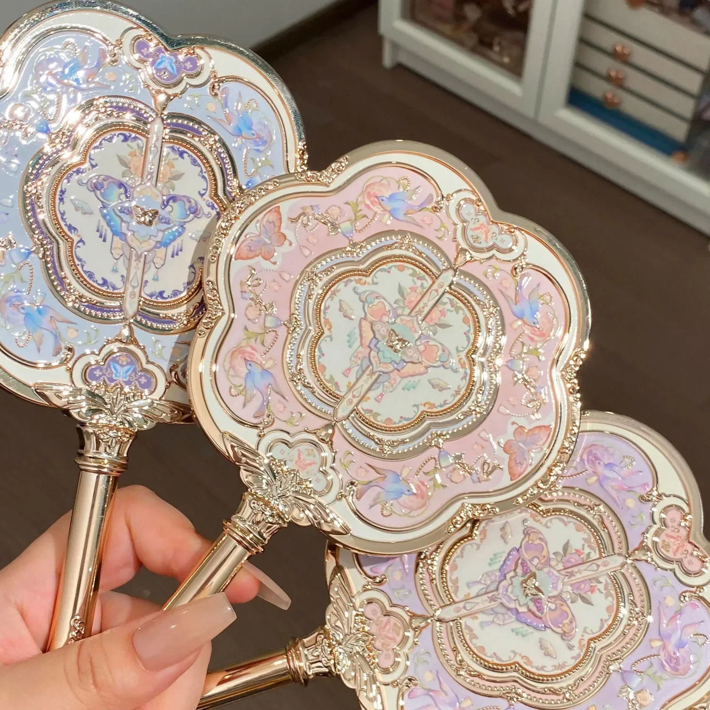 Butterfly Cloud Makeup Mirror - Elegant Vanity Hand Mirror