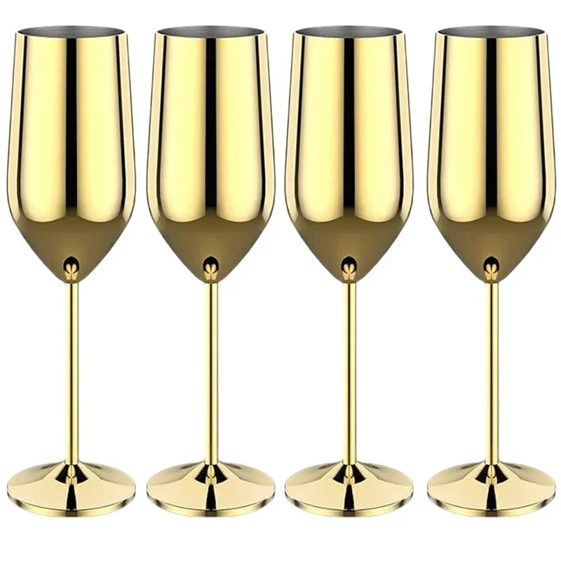 Unbreakable Stainless Steel Wine Glass Set - Up to 500ML