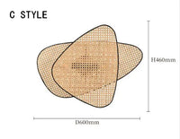 Handwoven Rattan Chandelier - E27 Wicker Suspension Lamp