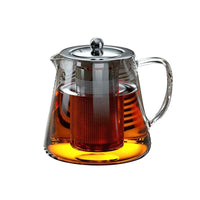 Heat-Resistant Glass Teapot - Stainless Steel Infuser Tea Pot