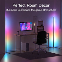 RGB LED Corner Floor Lamp - Atmospheric Standing Light