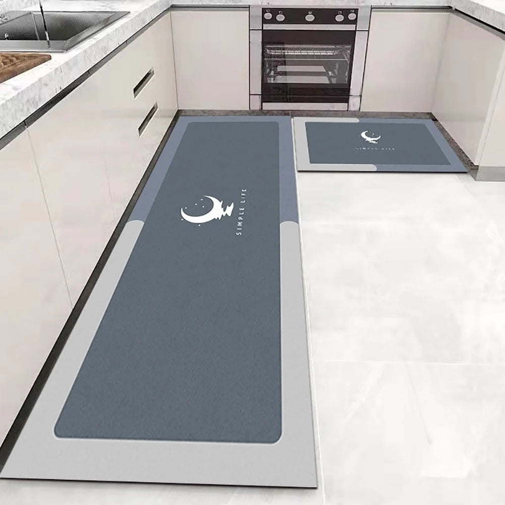 Soft Washable Kitchen Runner Rug - Anti-Slip Hallway and Entry Mat