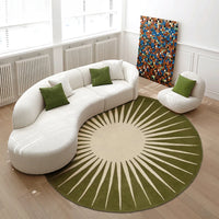 Modern Round Plush Area Rug - Soft Non-Slip Bedroom Carpet