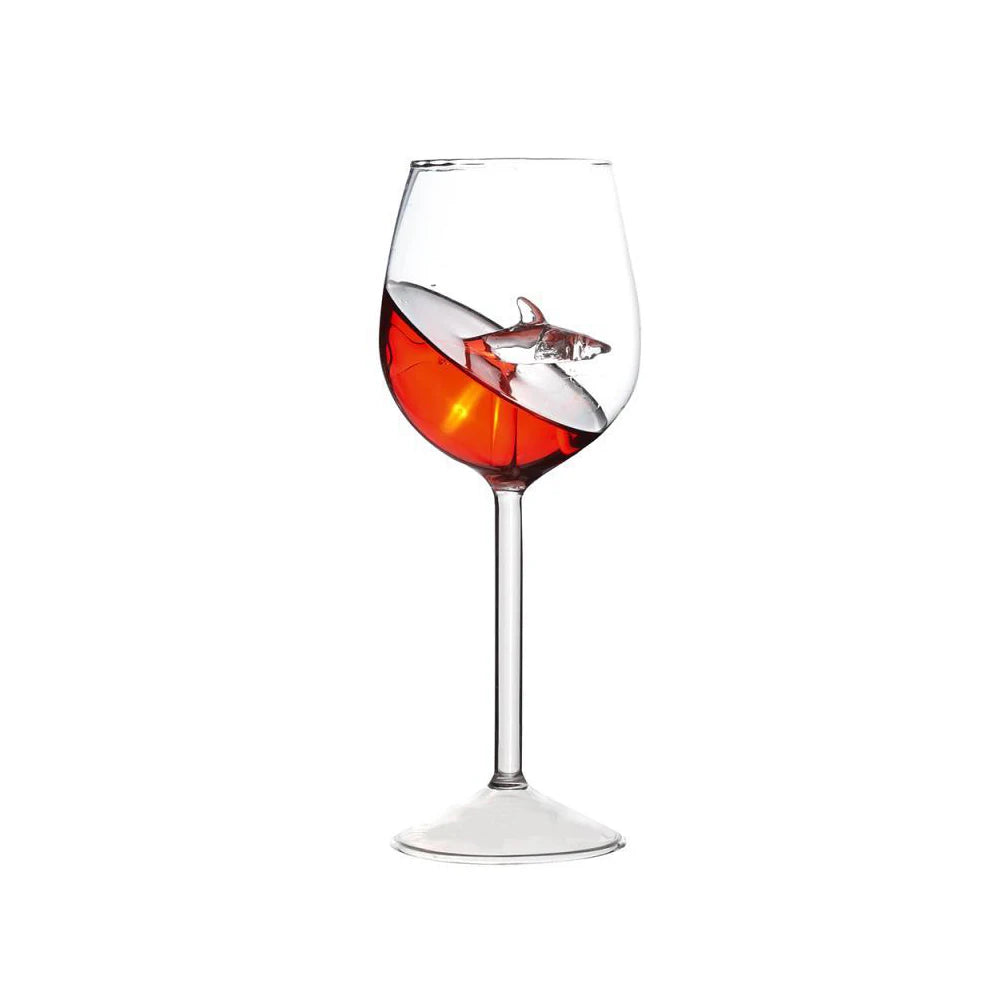 Crystal Shark Wine Glass - 300ML Statement Cocktail Goblet