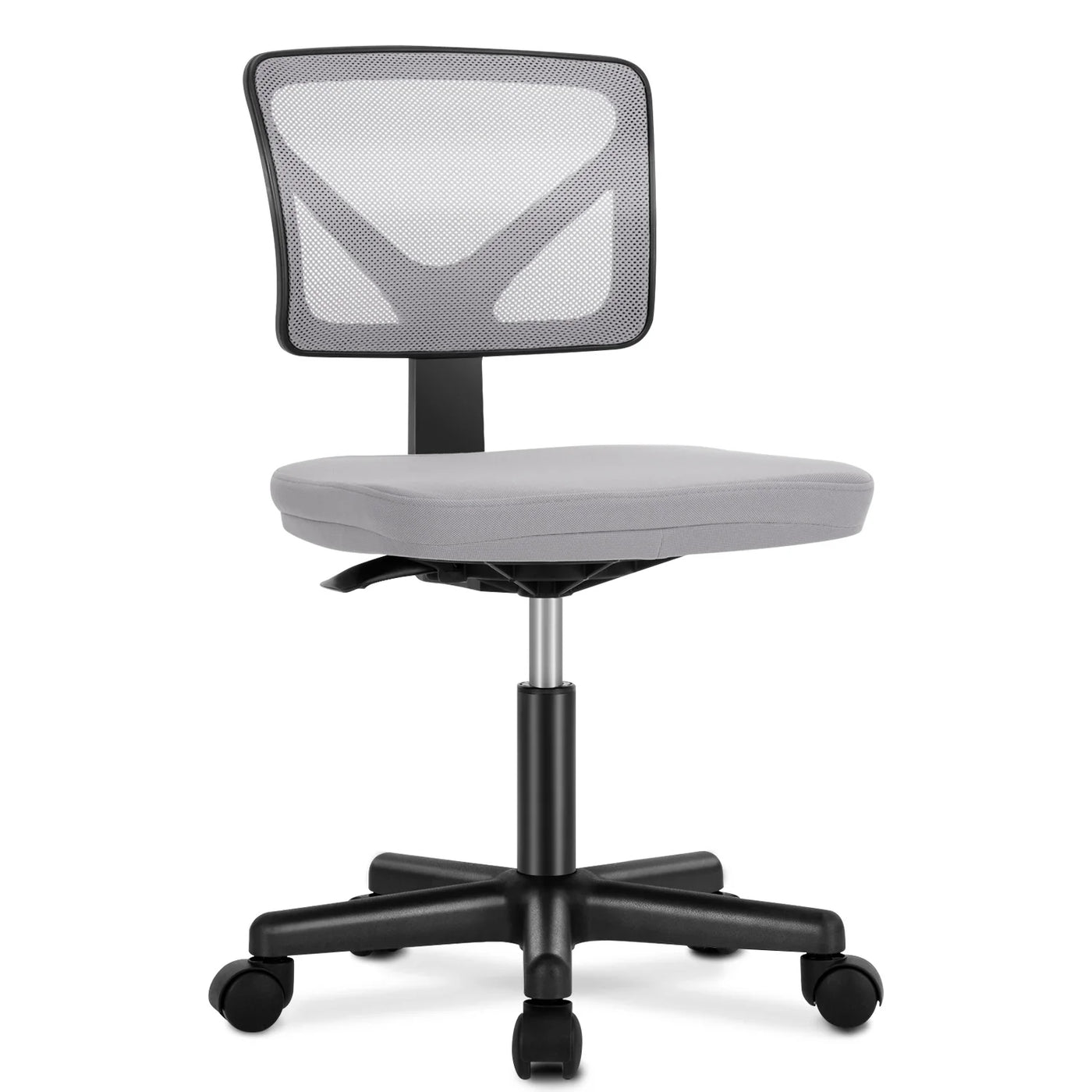 Armless Mesh Office Chair - Low-Back Swivel Seat with Lumbar Support