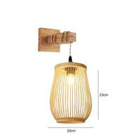 Handwoven Bamboo Rattan Pendant Light - Natural Wicker Ceiling Lamp