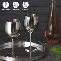 Unbreakable Stainless Steel Wine Glass Set - Up to 500ML
